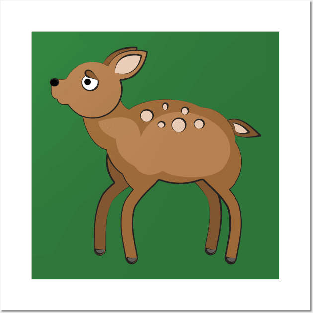 Cute Baby Deer Wall Art by evisionarts